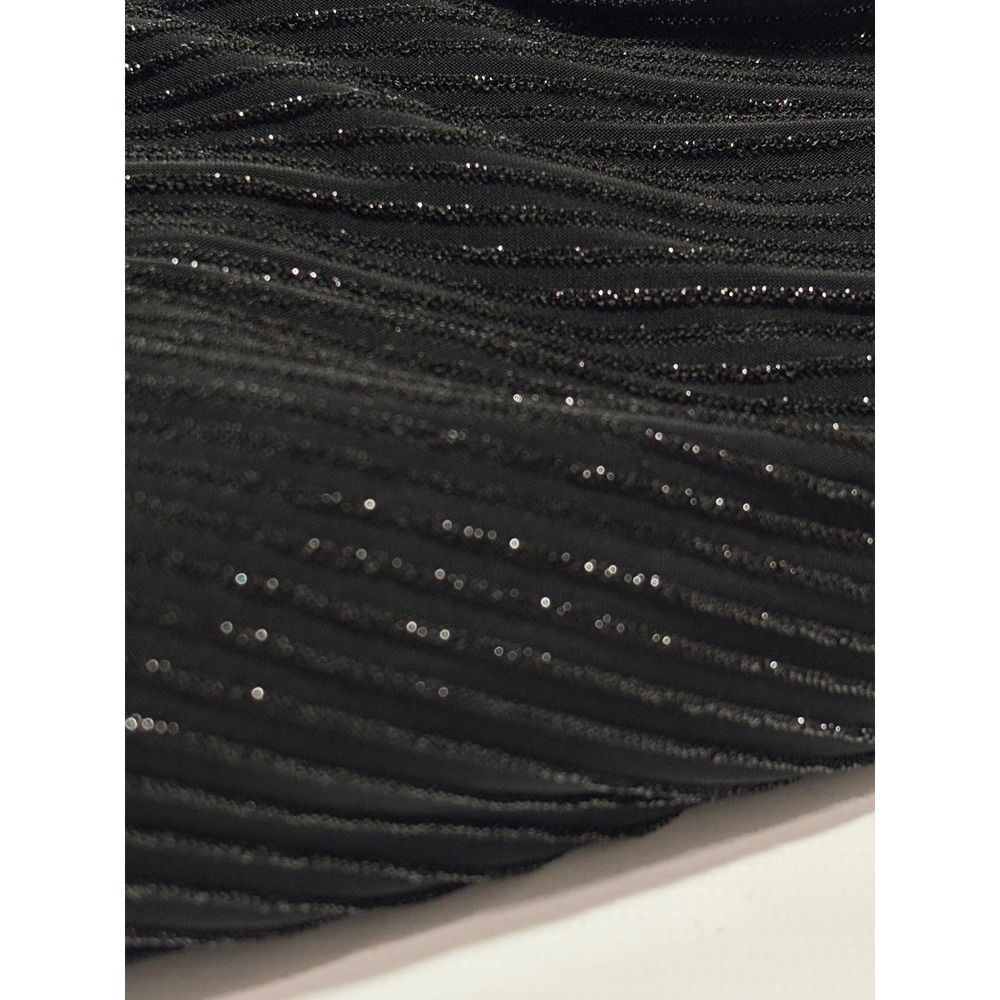 Lauren Ralph Lauren Dress Sz 16 Black Metallic Faux Wrap Ruched Sheath Shimmer - Picture 11 of 11